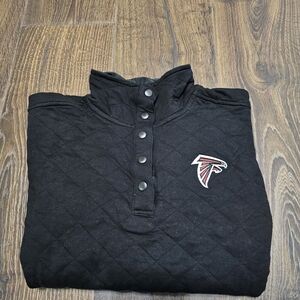 Atlanta Falcons 24Premium Kids Size Small Quilted 1/4 Snap Top Black Logo
